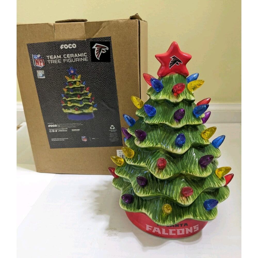 Atlanta Falcons Ceramic Christmas Tree Figurine 8" Team Sports America Lightbulb